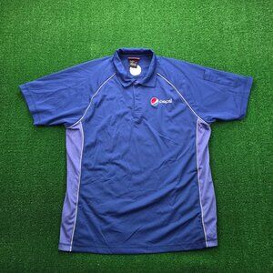 Pepsi Polo Shirt Mens Medium Blue‎ Short Sleeve Employee Uniform Work Wear